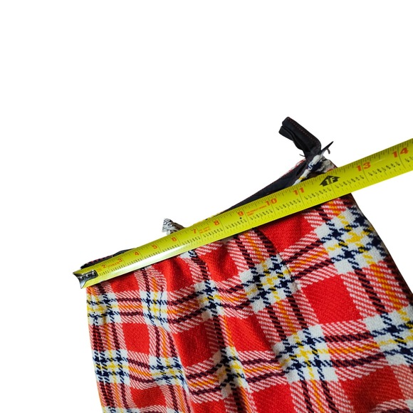 Vintage Bogart of Texas Red Plaid Flare Pants High Waist 24x29 Retro Mod Disco - Picture 6 of 8